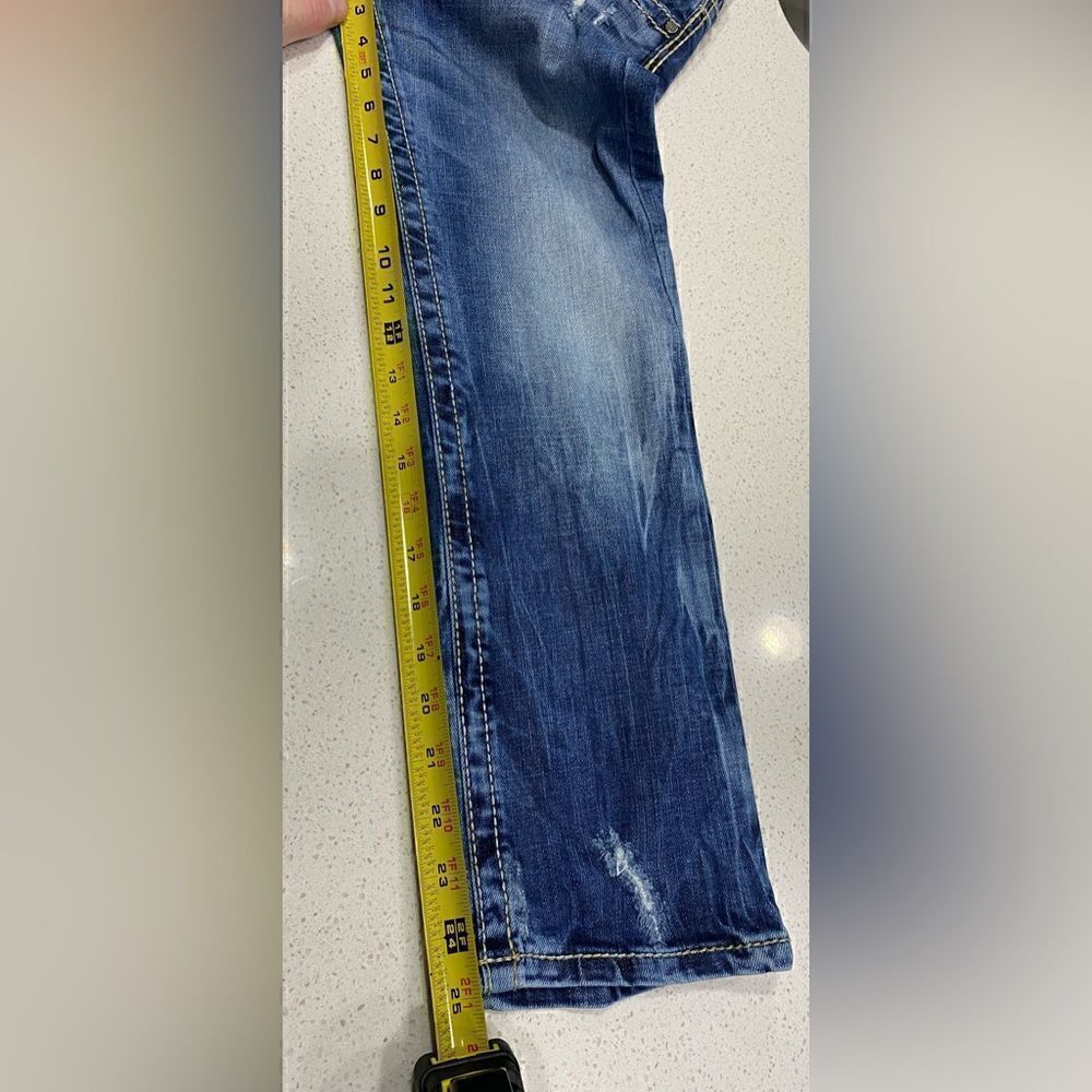 BKE 27x25 Sabrina Distressed Low Rise Stretch Cropped Denim Jeans EUC - Picture 5 of 10